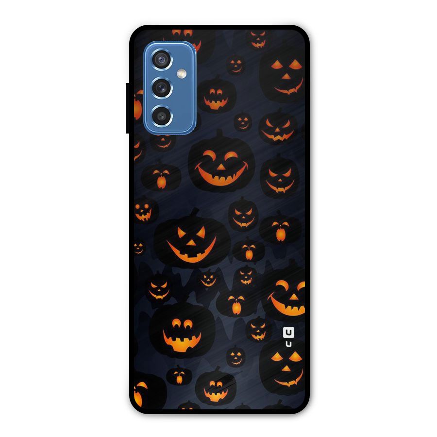 Pumpkin Smile Pattern Metal Back Case for Galaxy M52 5G