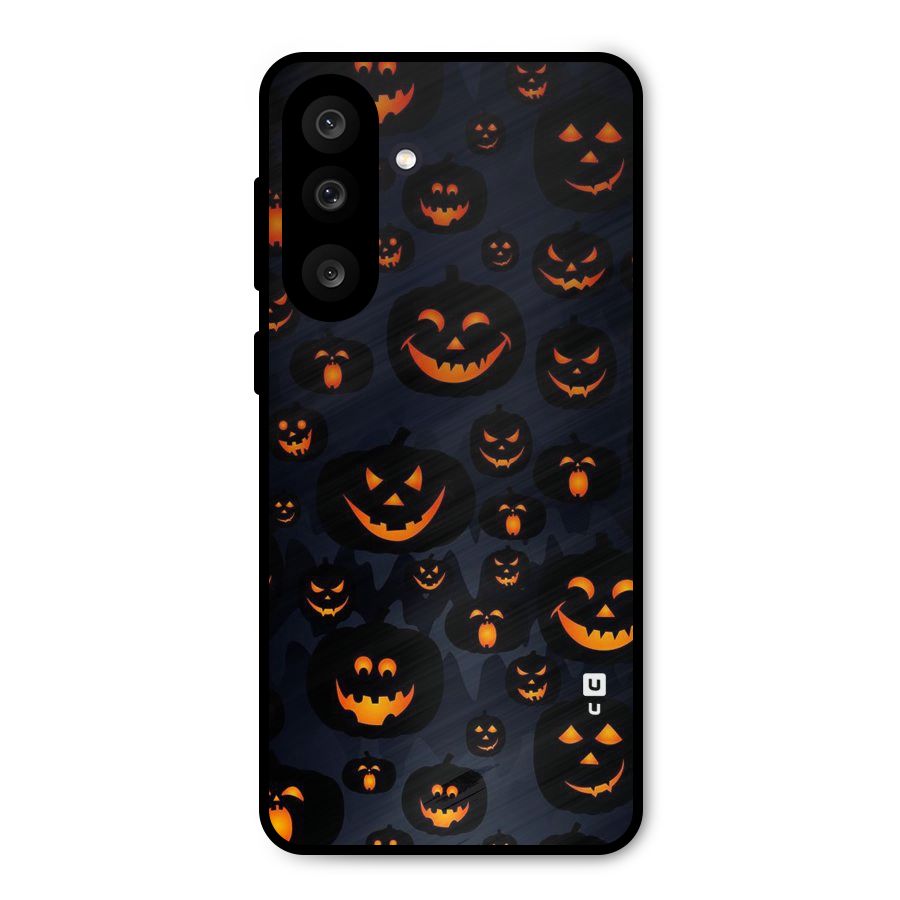 Pumpkin Smile Pattern Metal Back Case for Galaxy M56