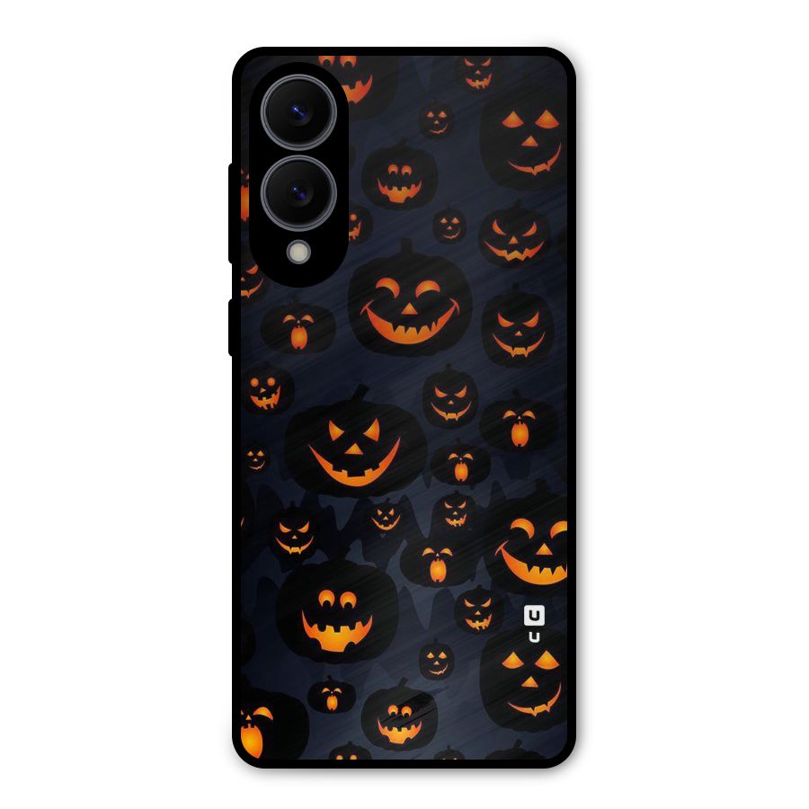 Pumpkin Smile Pattern Metal Back Case for Galaxy S25 Edge