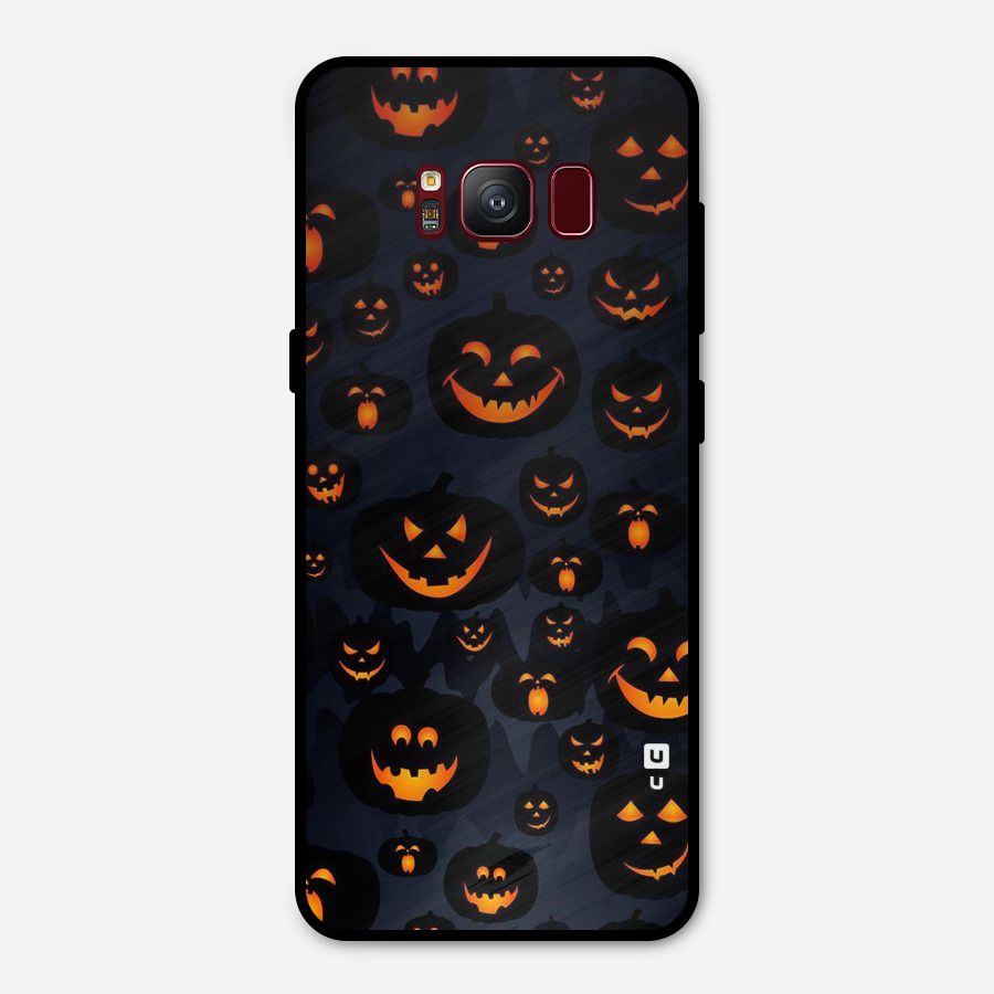 Pumpkin Smile Pattern Metal Back Case for Galaxy S8