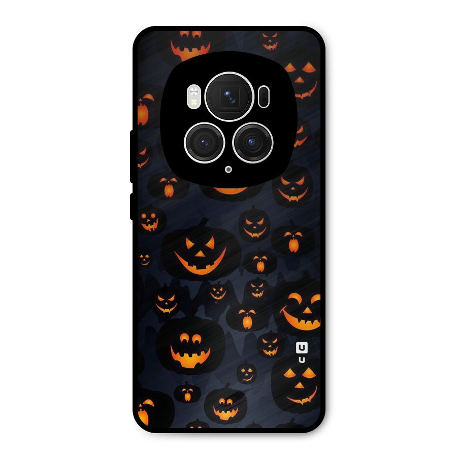 Pumpkin Smile Pattern Metal Back Case for Honor Magic6 Pro