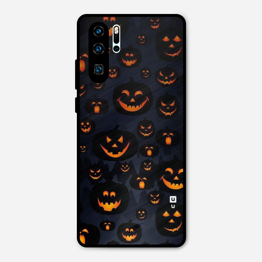 Pumpkin Smile Pattern Metal Back Case for Huawei P30 Pro