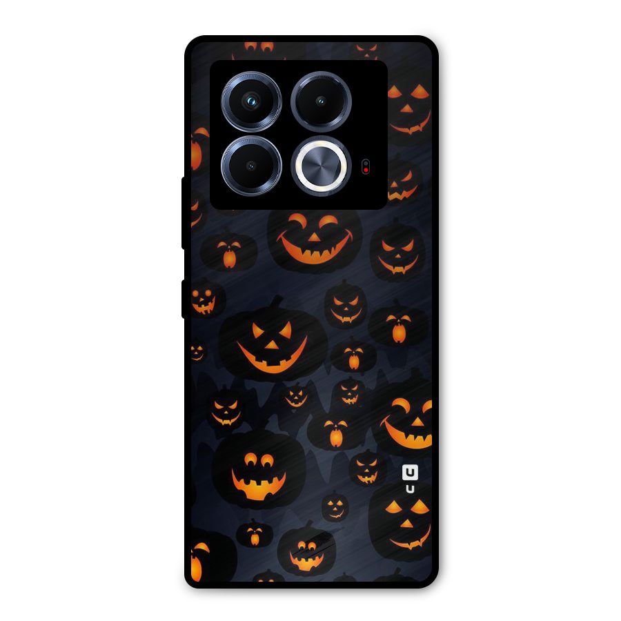 Pumpkin Smile Pattern Metal Back Case for Infinix Note 40 5G