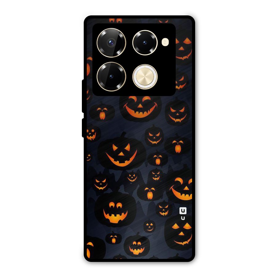 Pumpkin Smile Pattern Metal Back Case for Infinix Note 40 Pro Plus