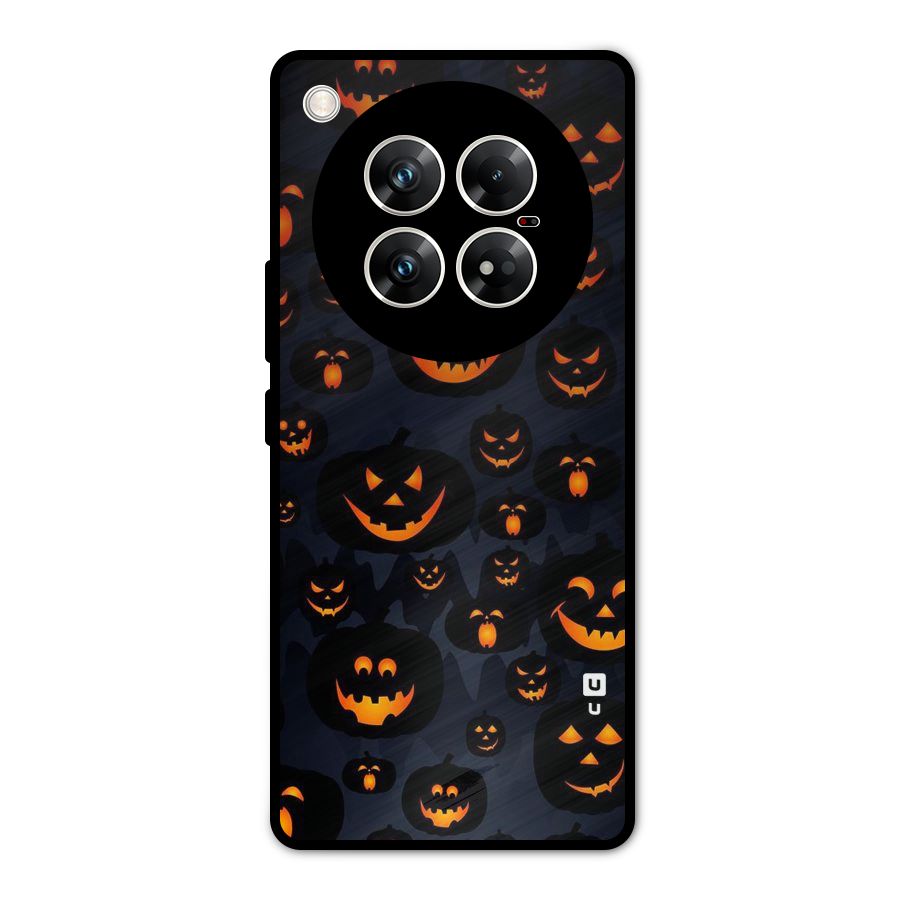 Pumpkin Smile Pattern Metal Back Case for Infinix Zero 40 5G
