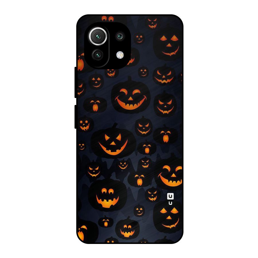 Pumpkin Smile Pattern Metal Back Case for Mi 11 Lite