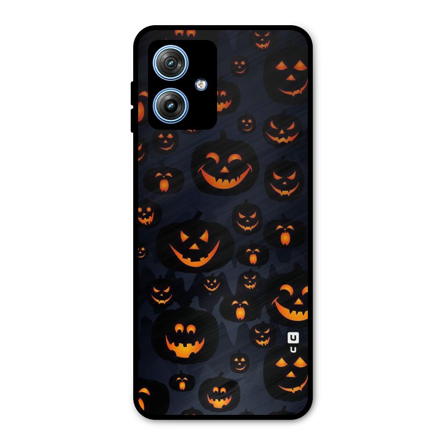 Pumpkin Smile Pattern Metal Back Case for Moto G54