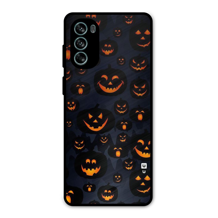 Pumpkin Smile Pattern Metal Back Case for Moto G62