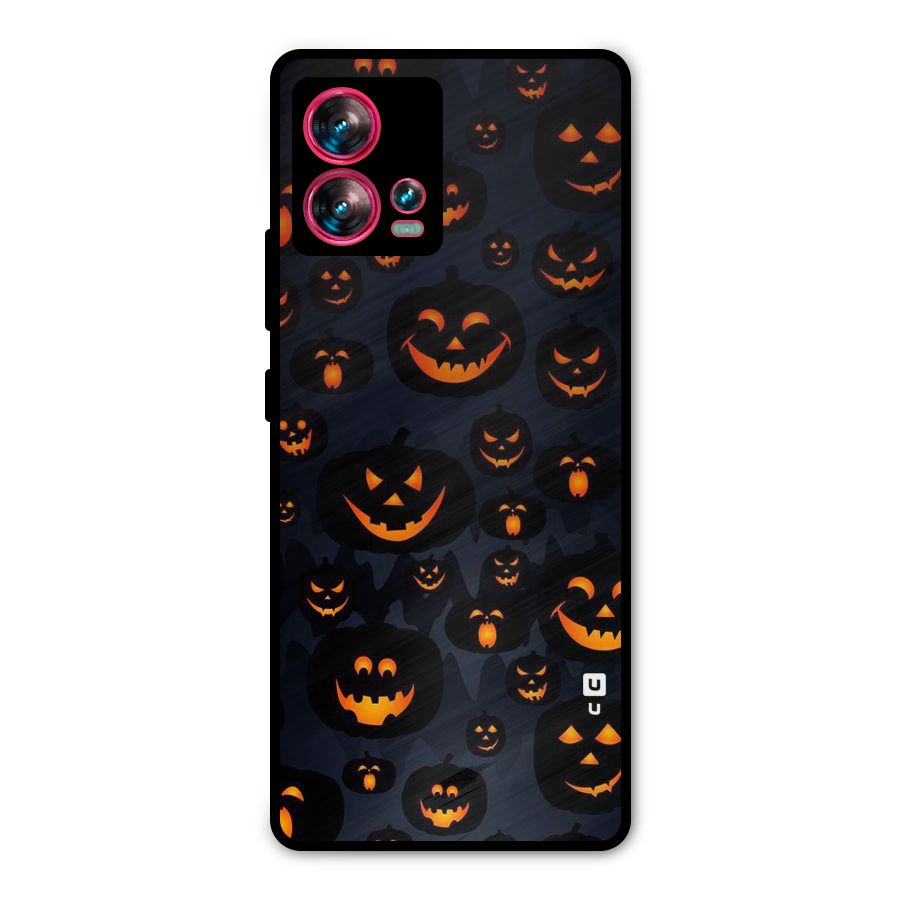 Pumpkin Smile Pattern Metal Back Case for Motorola Edge 30 Fusion