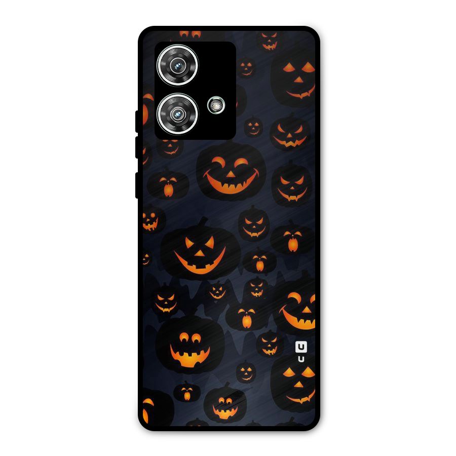 Pumpkin Smile Pattern Metal Back Case for Motorola Edge 40 Neo