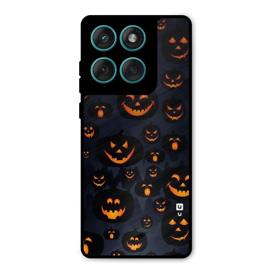 Pumpkin Smile Pattern Metal Back Case for Motorola Edge 60 Fusion