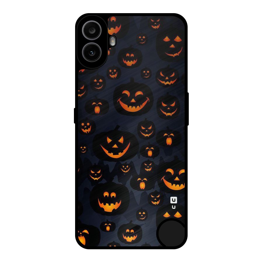 Pumpkin Smile Pattern Metal Back Case for Nothing CMF Phone 1