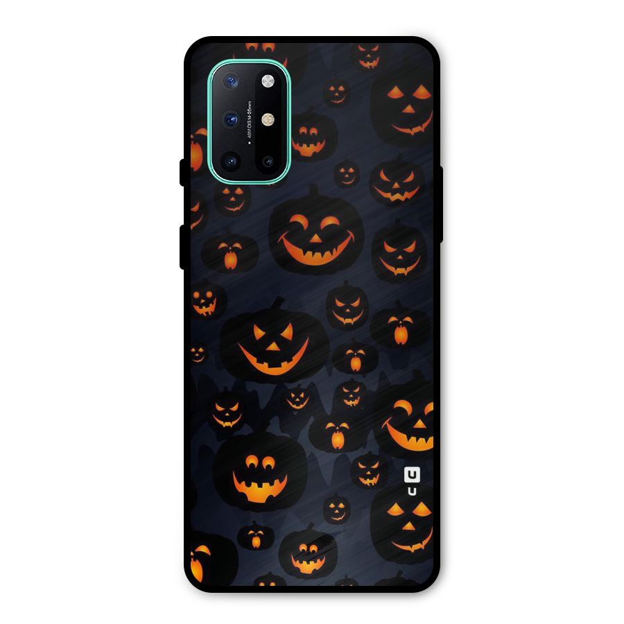 Pumpkin Smile Pattern Metal Back Case for OnePlus 8T
