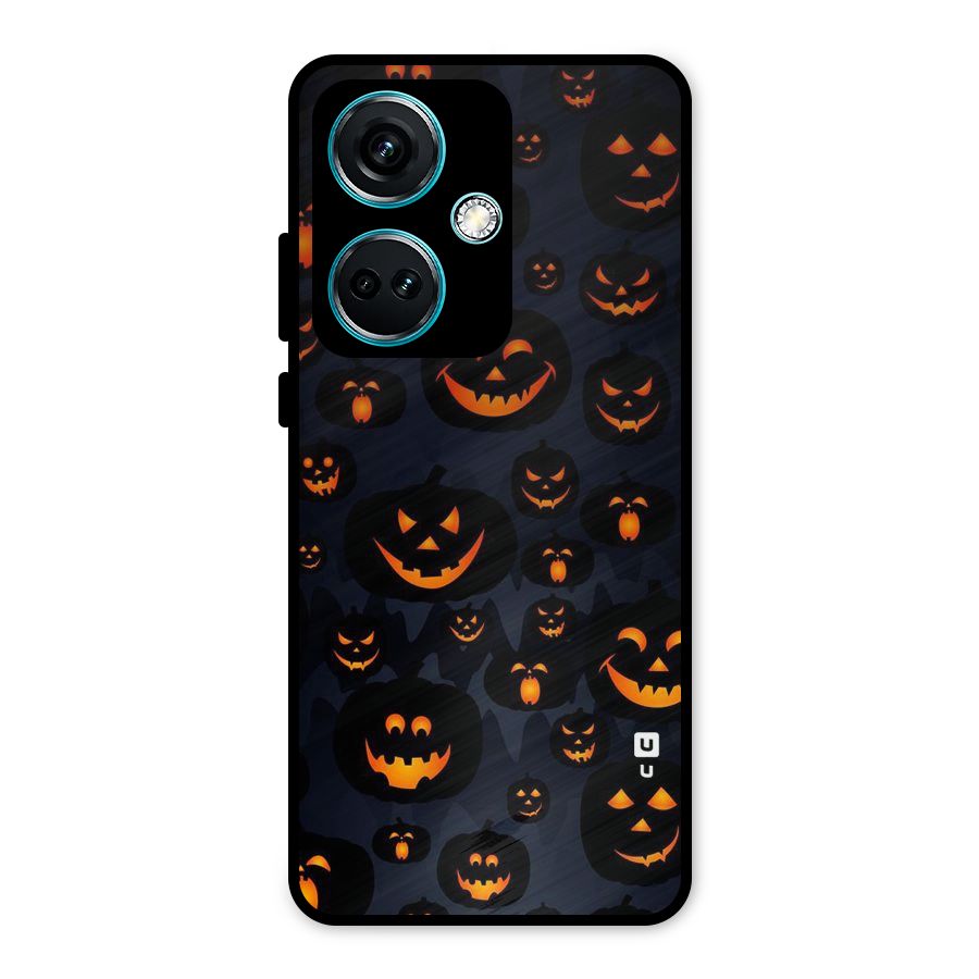 Pumpkin Smile Pattern Metal Back Case for OnePlus Nord CE 3 5G