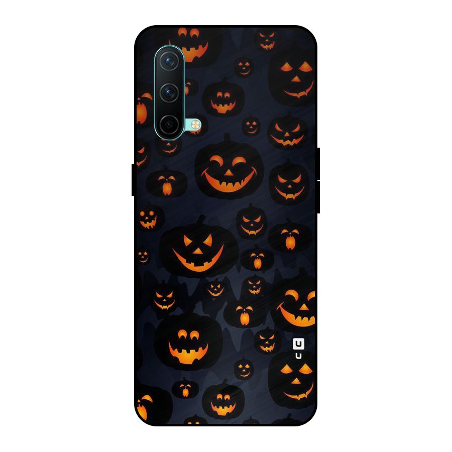 Pumpkin Smile Pattern Metal Back Case for OnePlus Nord CE 5G