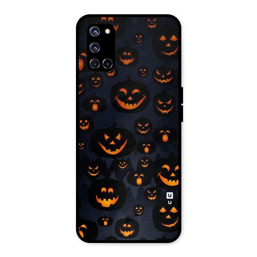 Pumpkin Smile Pattern Metal Back Case for Oppo A52