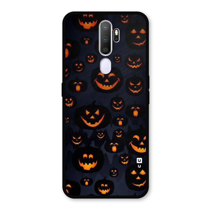 Pumpkin Smile Pattern Metal Back Case for Oppo A9 (2020)