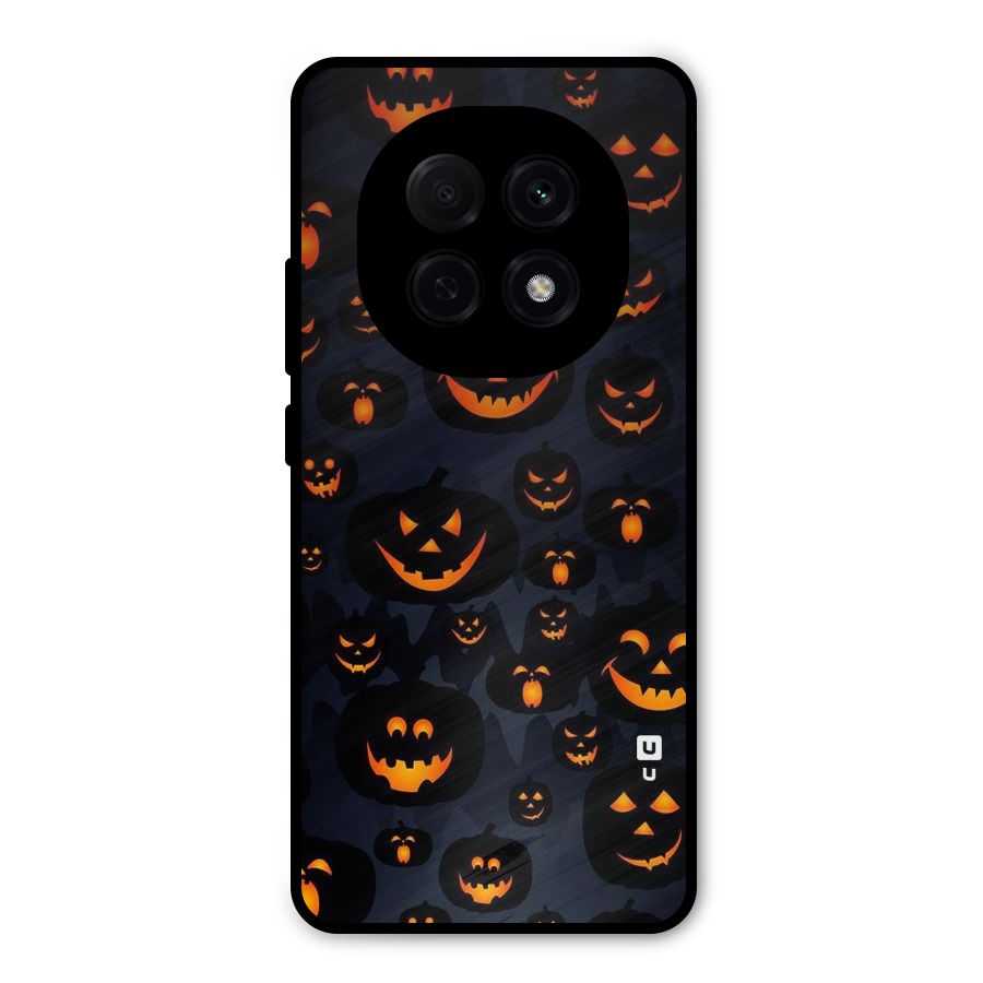 Pumpkin Smile Pattern Metal Back Case for Oppo F29 Pro