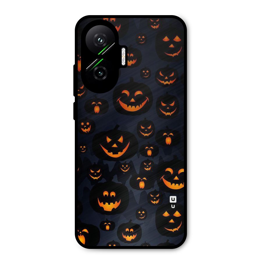 Pumpkin Smile Pattern Metal Back Case for Poco F7