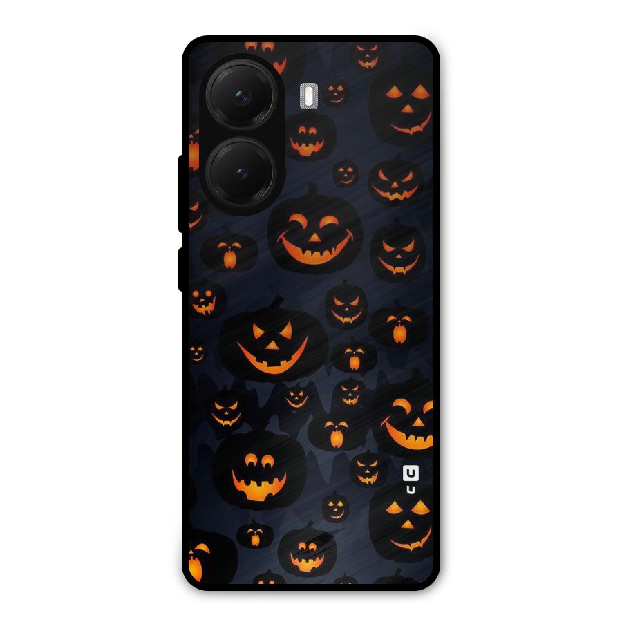 Pumpkin Smile Pattern Metal Back Case for Poco X7 Pro