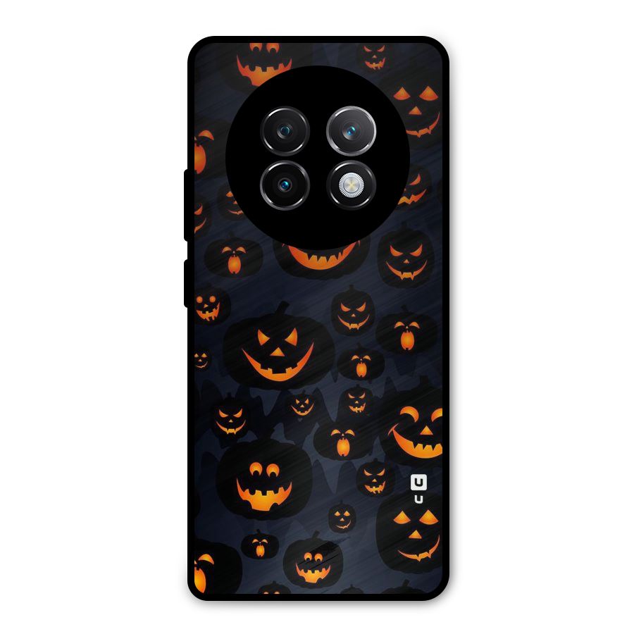 Pumpkin Smile Pattern Metal Back Case for Realme 13 Plus