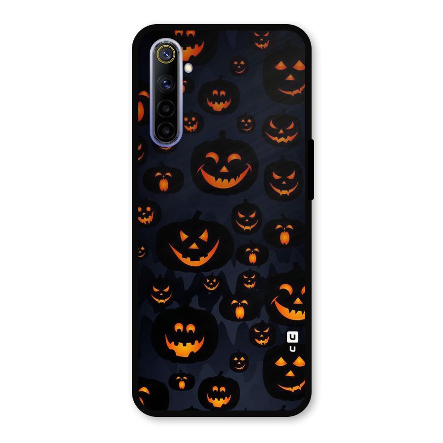 Pumpkin Smile Pattern Metal Back Case for Realme 6