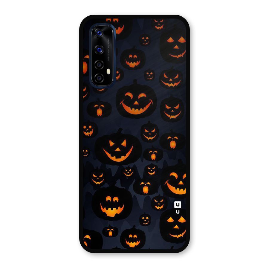 Pumpkin Smile Pattern Metal Back Case for Realme 7