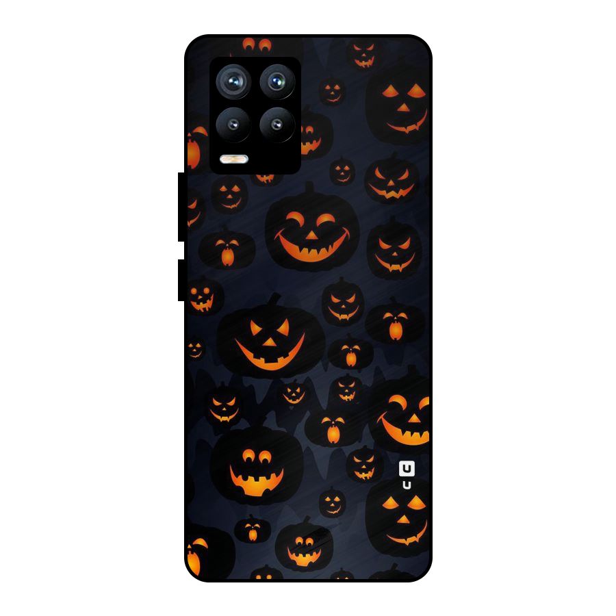 Pumpkin Smile Pattern Metal Back Case for Realme 8 Pro