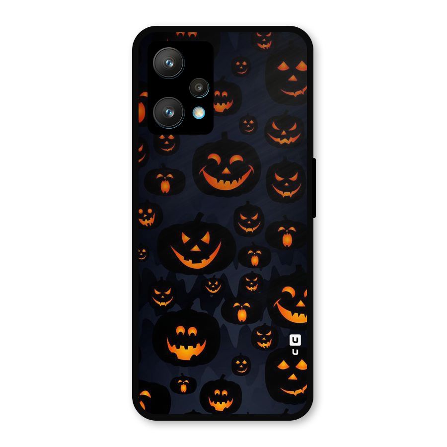 Pumpkin Smile Pattern Metal Back Case for Realme 9