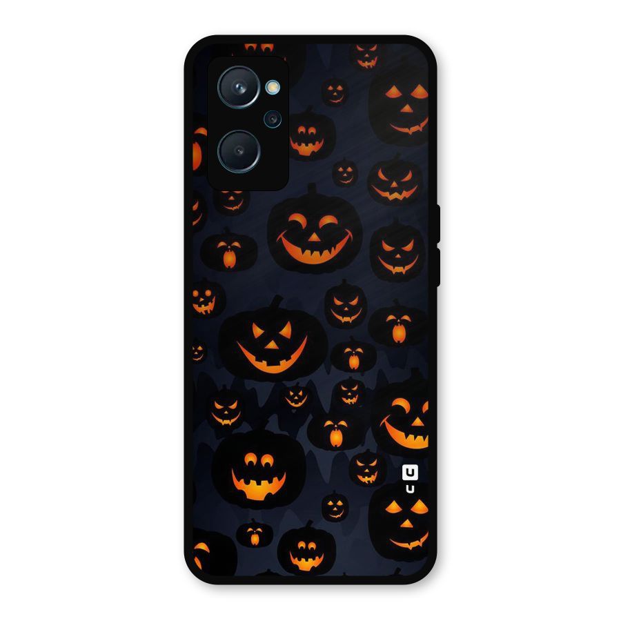 Pumpkin Smile Pattern Metal Back Case for Realme 9i