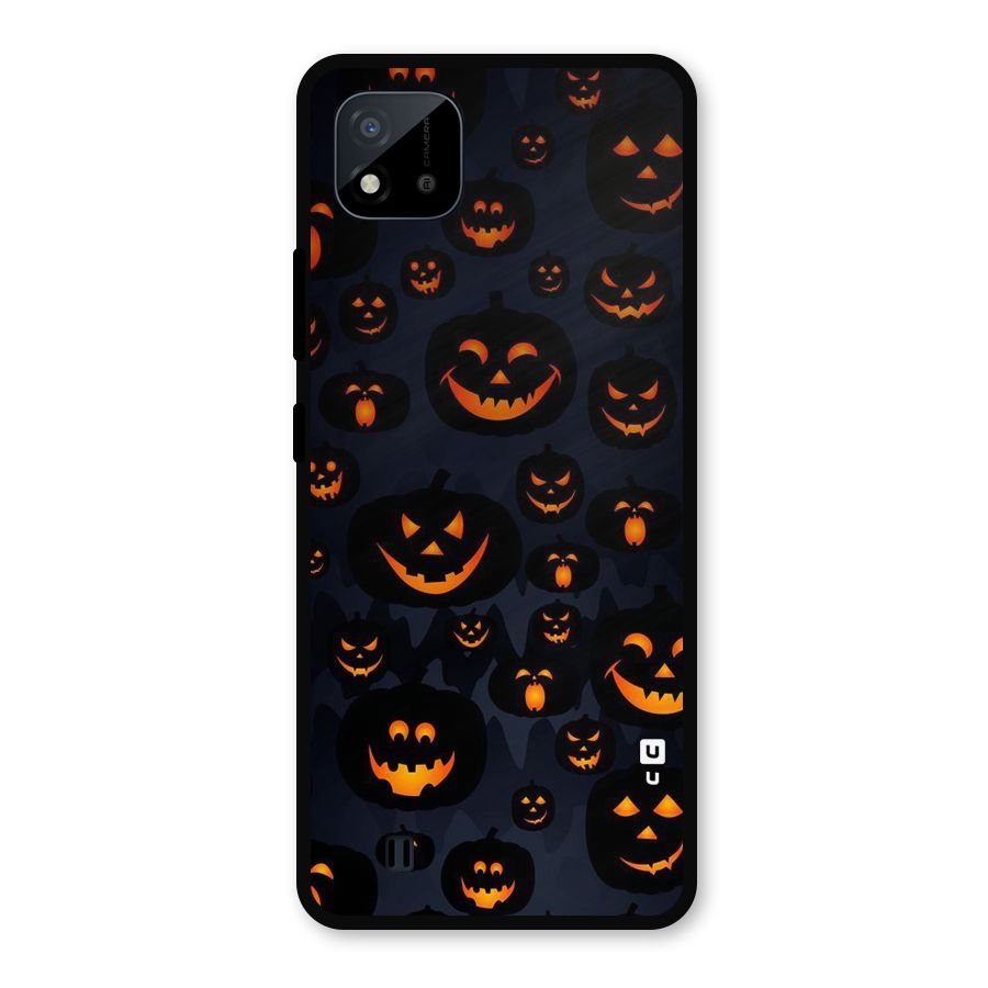 Pumpkin Smile Pattern Metal Back Case for Realme C11 2021