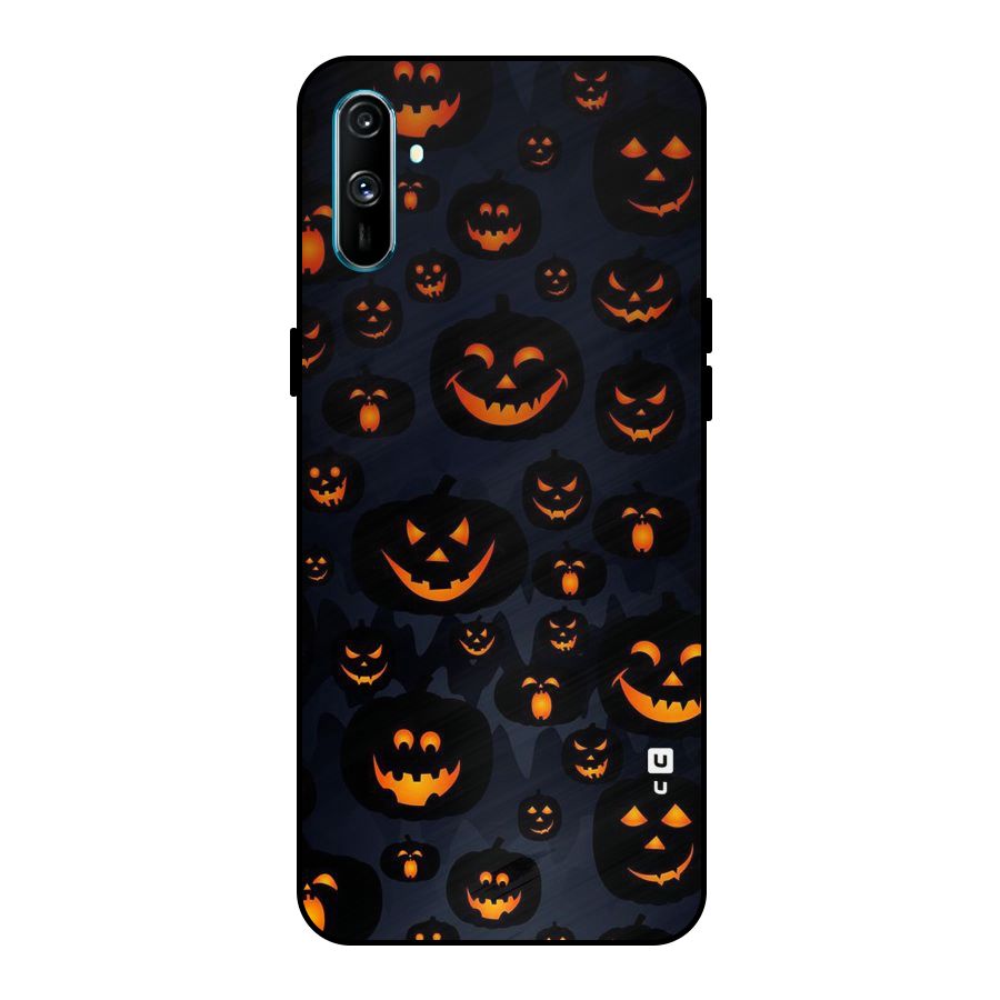 Pumpkin Smile Pattern Metal Back Case for Realme C3