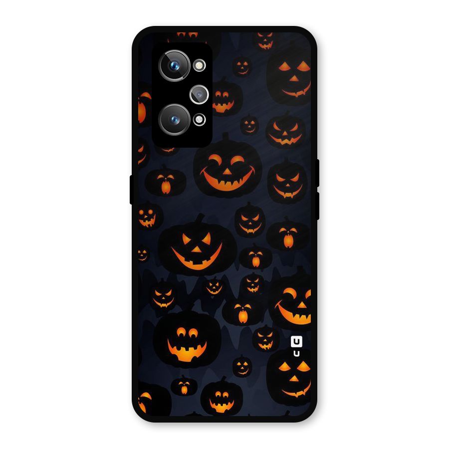 Pumpkin Smile Pattern Metal Back Case for Realme GT 2