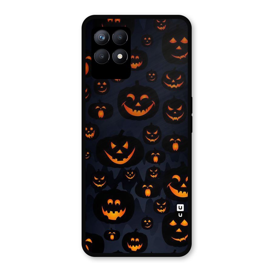 Pumpkin Smile Pattern Metal Back Case for Realme Narzo 50