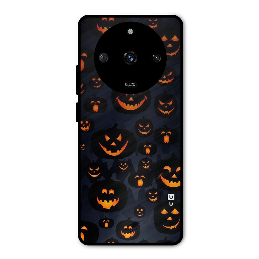 Pumpkin Smile Pattern Metal Back Case for Realme Narzo 60 5G