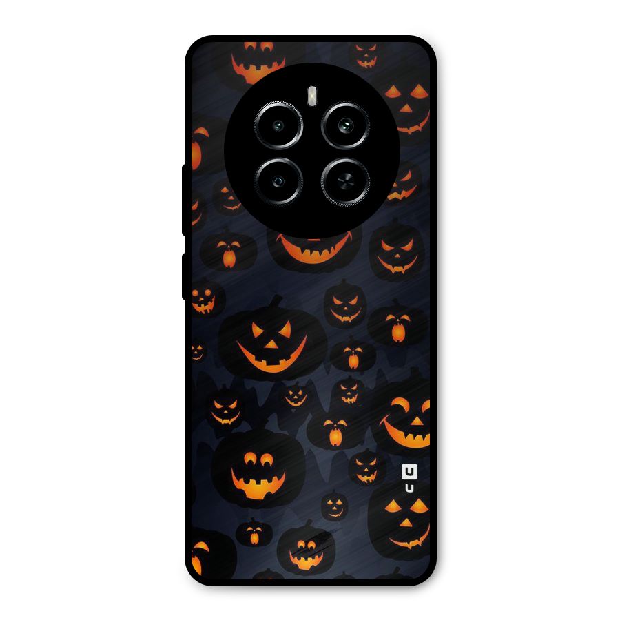 Pumpkin Smile Pattern Metal Back Case for Realme P1