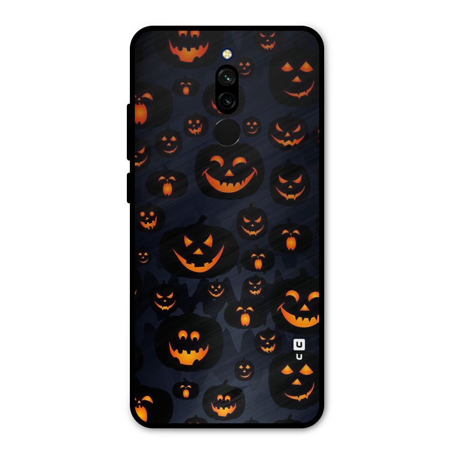 Pumpkin Smile Pattern Metal Back Case for Redmi 8
