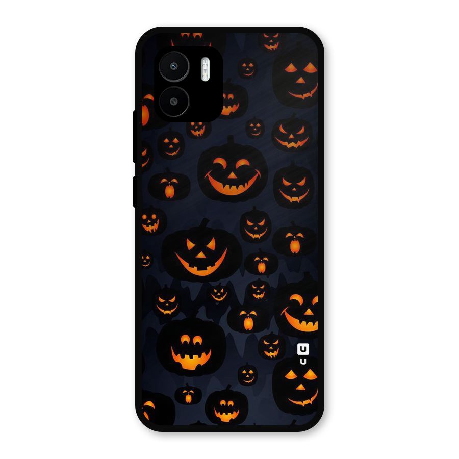 Pumpkin Smile Pattern Metal Back Case for Redmi A2