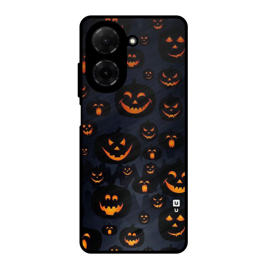 Pumpkin Smile Pattern Metal Back Case for Redmi A5 4G