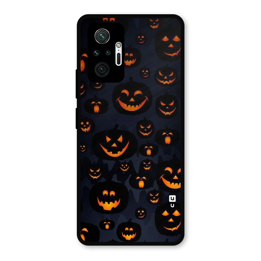 Pumpkin Smile Pattern Metal Back Case for Redmi Note 10 Pro Max