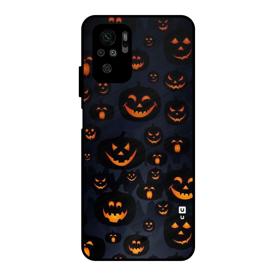 Pumpkin Smile Pattern Metal Back Case for Redmi Note 11 SE