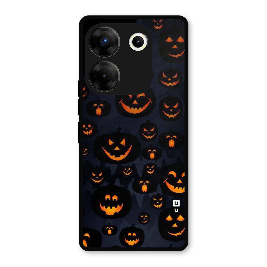 Pumpkin Smile Pattern Metal Back Case for Tecno Camon 20 Pro