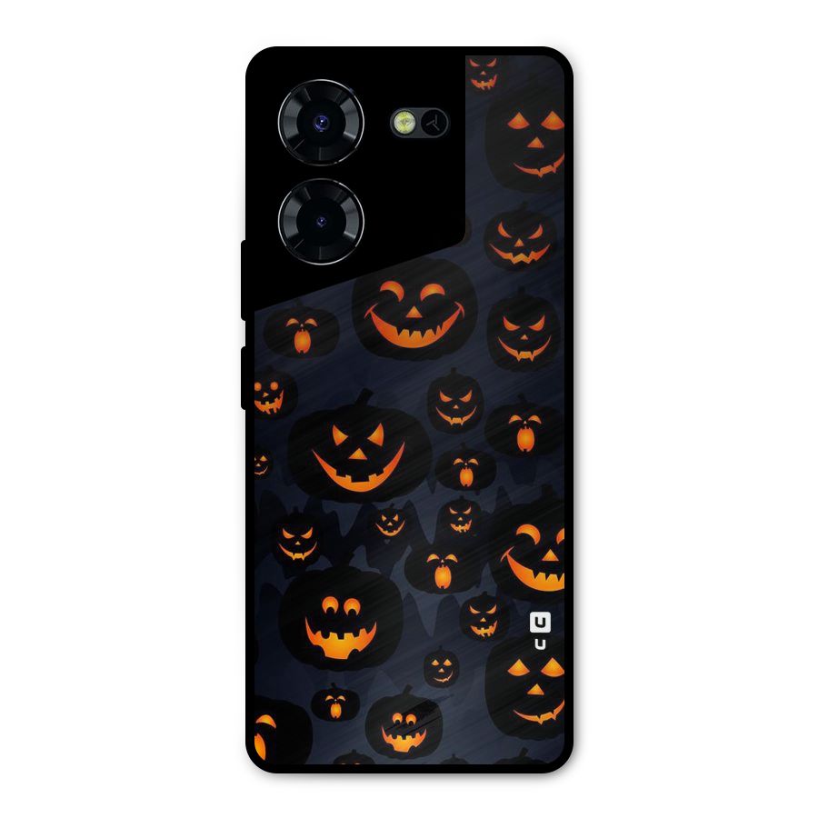 Pumpkin Smile Pattern Metal Back Case for Tecno Pova 5 Pro 5G
