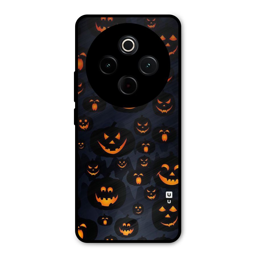 Pumpkin Smile Pattern Metal Back Case for Vivo T4