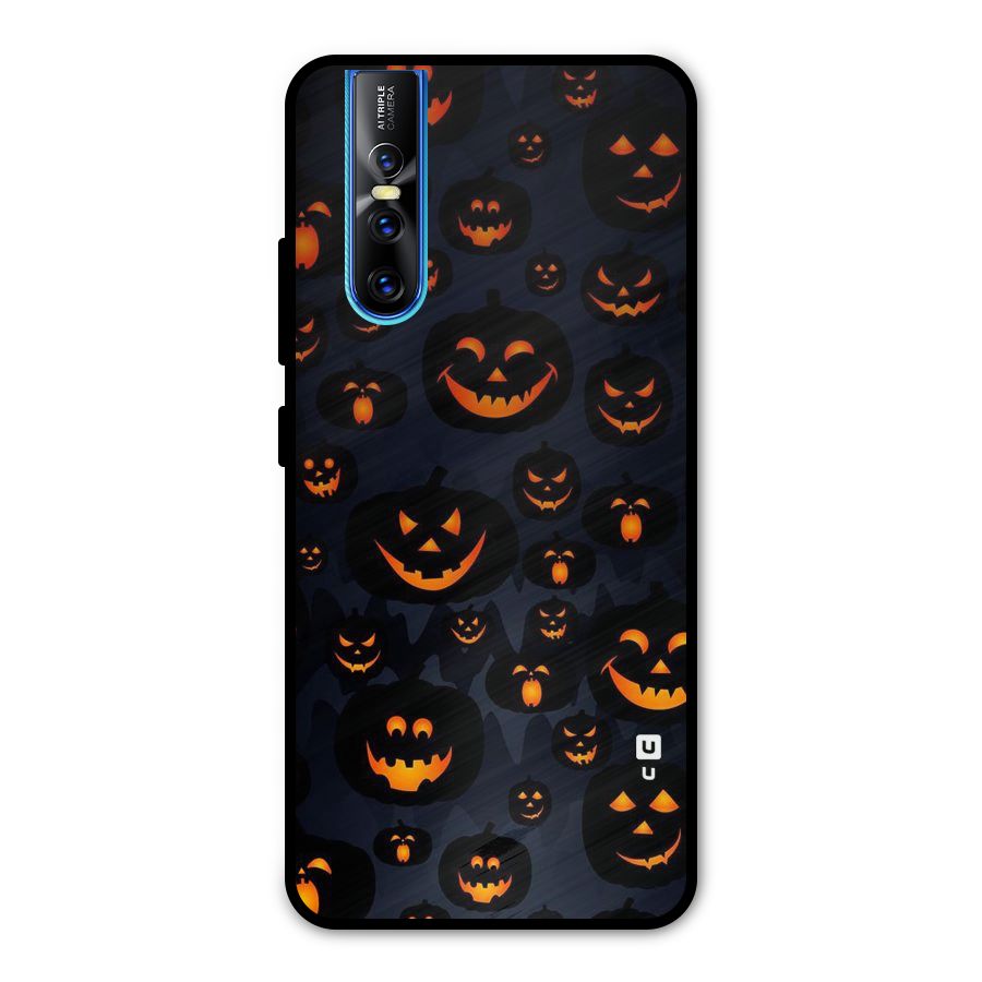 Pumpkin Smile Pattern Metal Back Case for Vivo V15 Pro