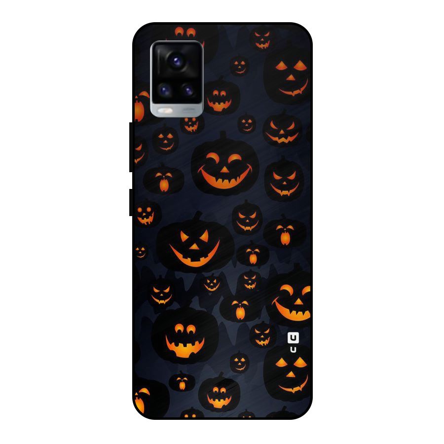 Pumpkin Smile Pattern Metal Back Case for Vivo V20 2021