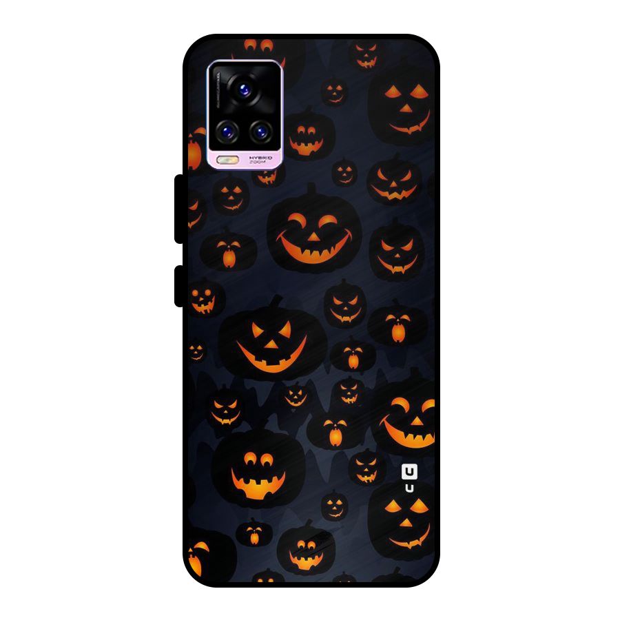 Pumpkin Smile Pattern Metal Back Case for Vivo V20 Pro
