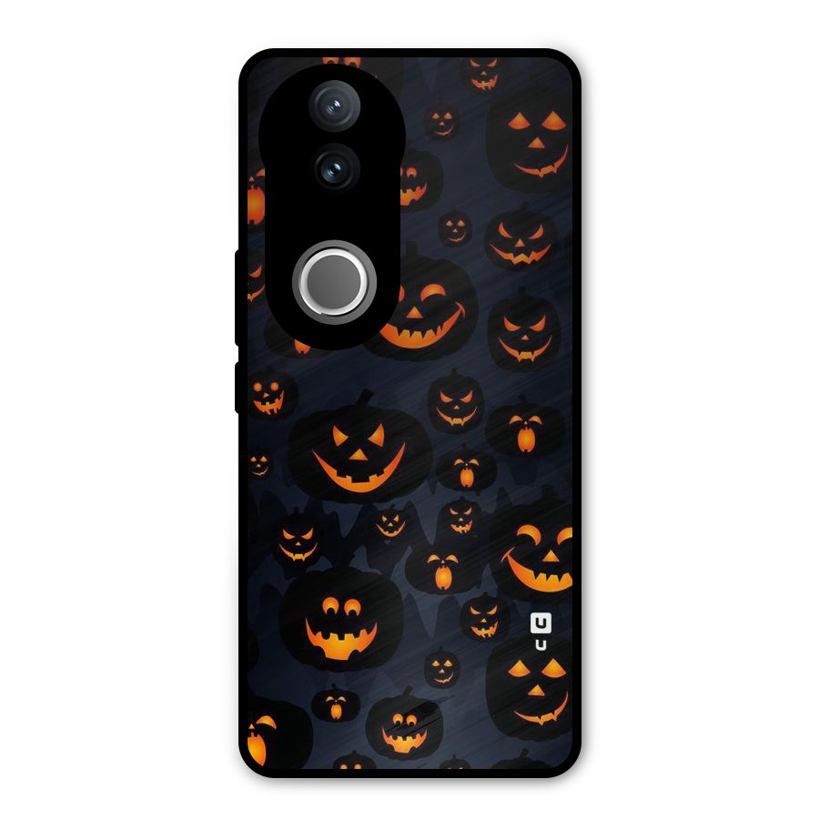 Pumpkin Smile Pattern Metal Back Case for Vivo V50e
