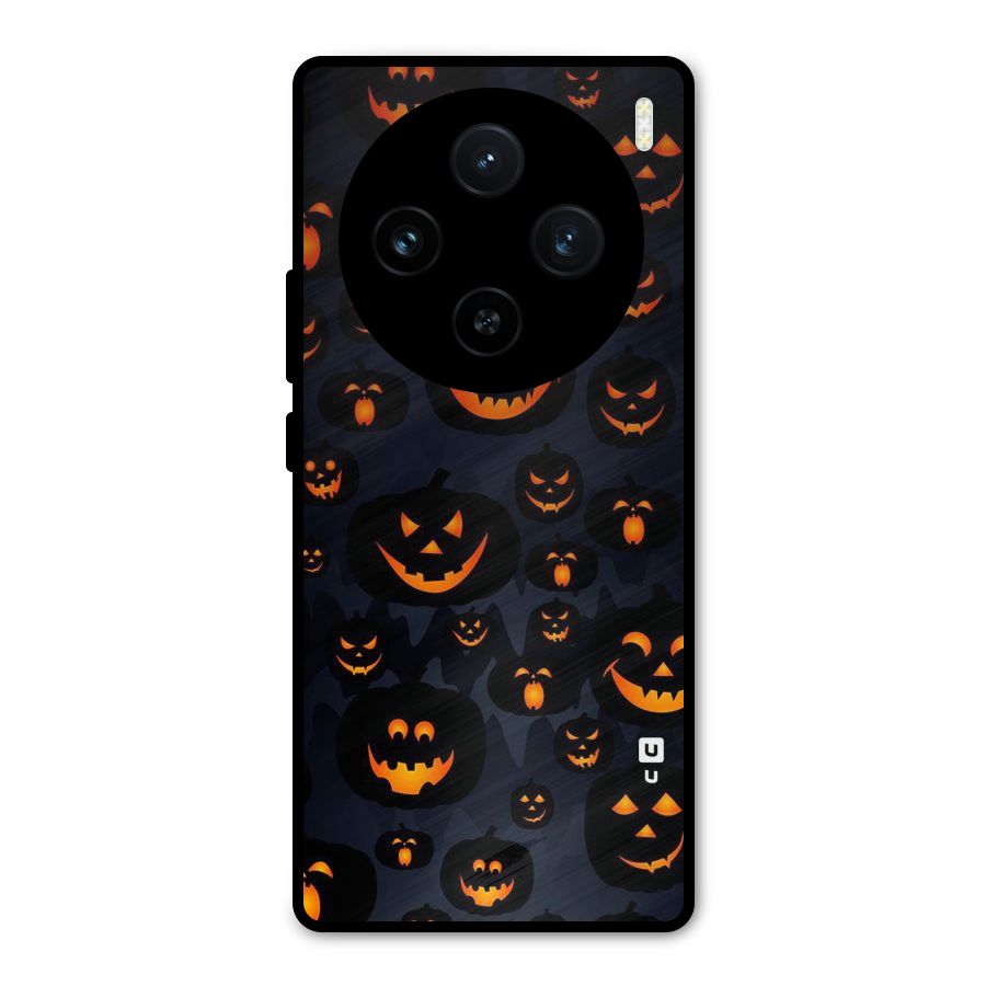 Pumpkin Smile Pattern Metal Back Case for Vivo X100