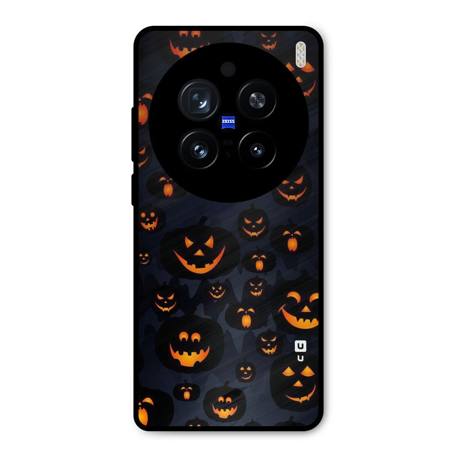 Pumpkin Smile Pattern Metal Back Case for Vivo X200 Pro